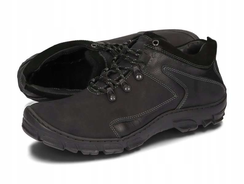 TRZEWIKI MĘSKIE TREKKINGI OCIEPLONE 905 CZARNY 42 Oryginalne opakowanie producenta pudełko