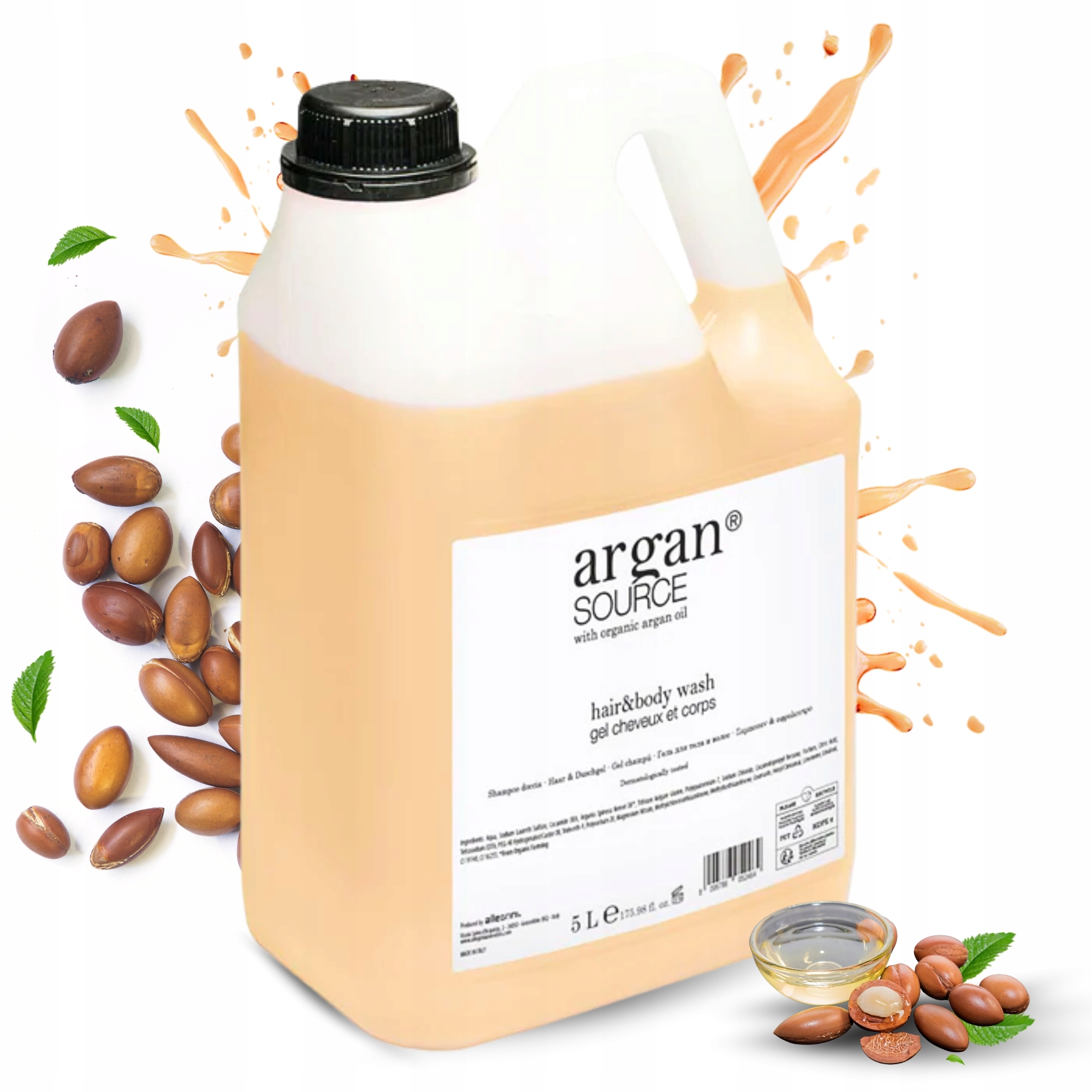 Szampon i Żel pod Prysznic 5L z Olejkiem Arganowym Kosmetyki Hotelowe 2w1