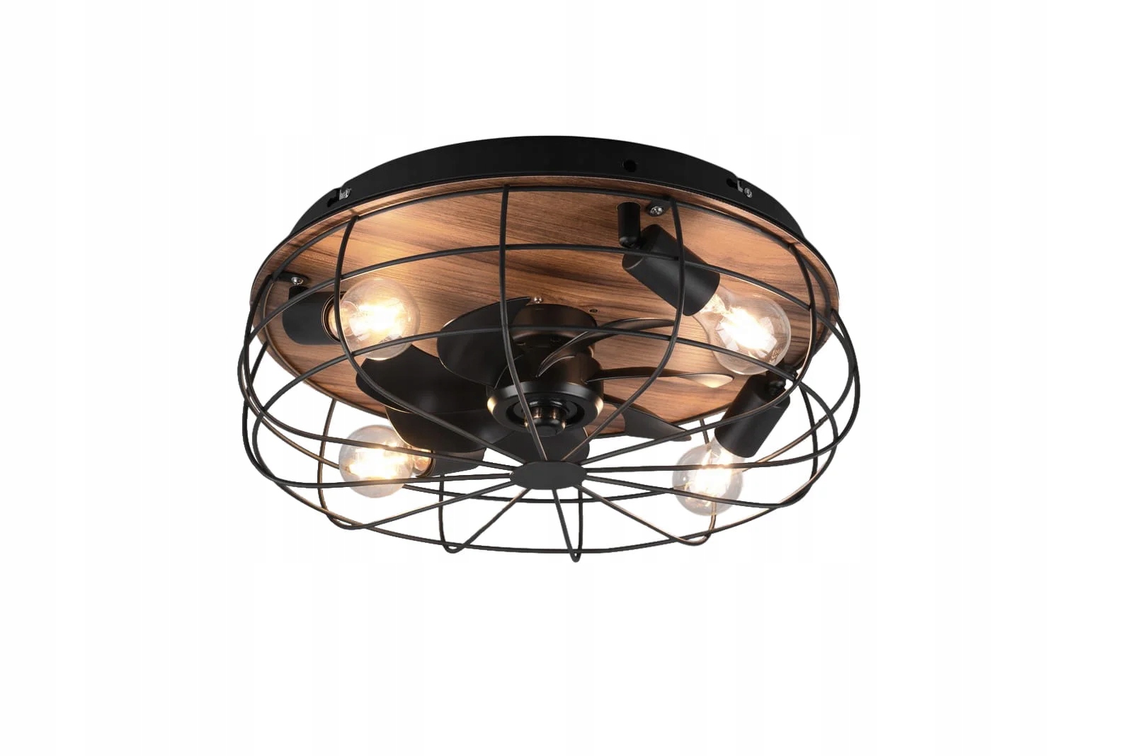 Rl Stropný Led ventilátor Trondheim čierny-drevo s diaľkovým ovládaním IP20