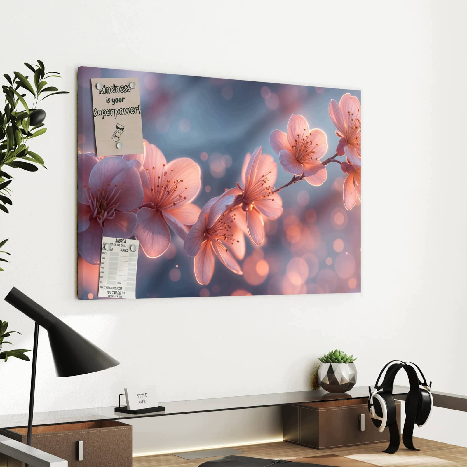 Magnetická tabule Kvetoucí Větvička 60 × 40 cm