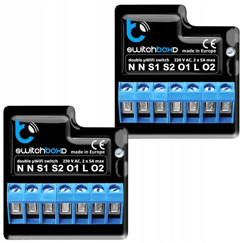 2x 2-kanálový prepínačBoxD 230V WiFi Blebox
