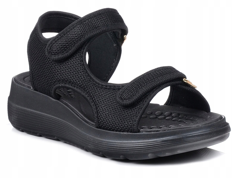 Sandały damskie Azaleia 18833 czarne na platformie na rzepy 39