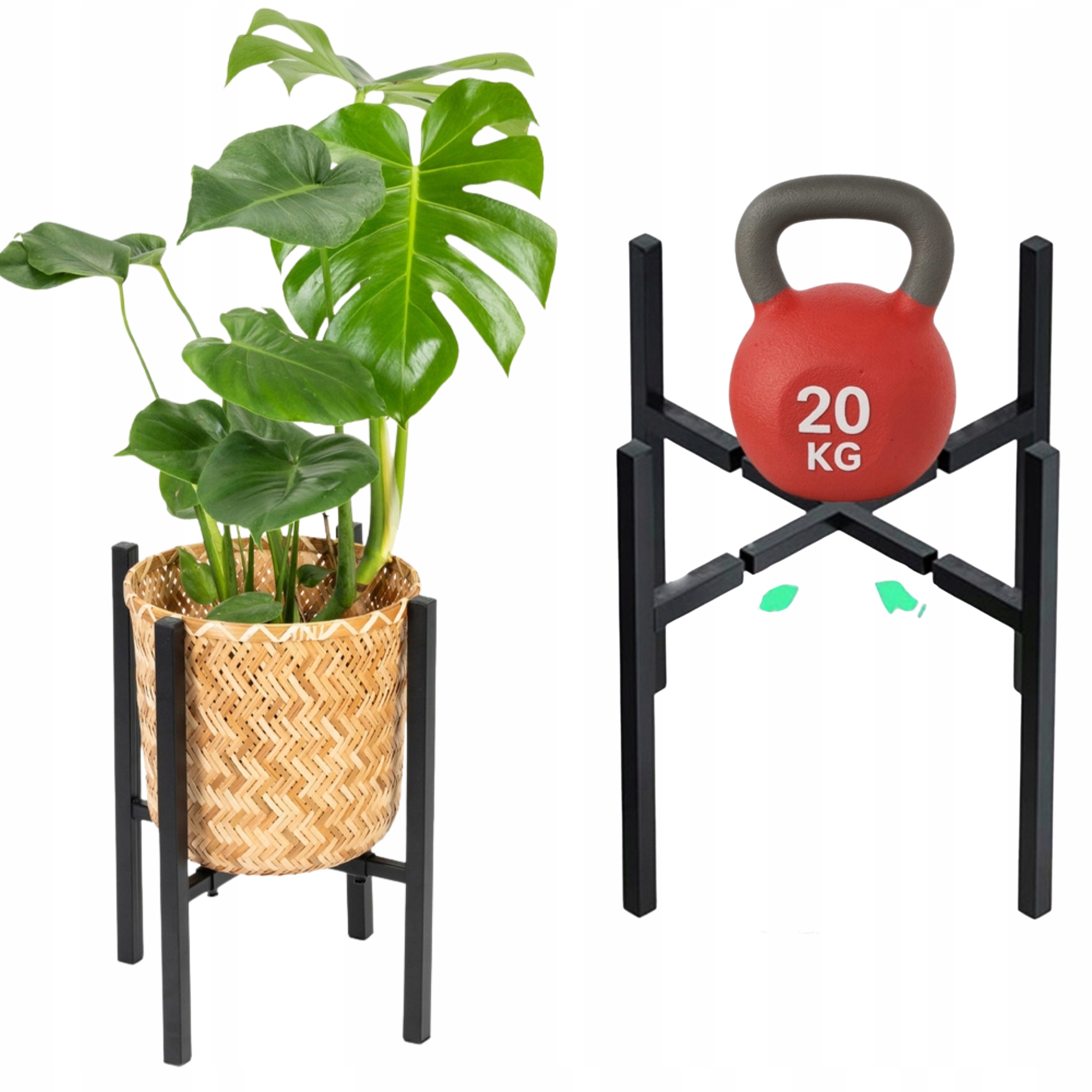 Univerzální Držák Na Květináč Stojan na květiny, jednoduchý kov, 42 cm, Černý