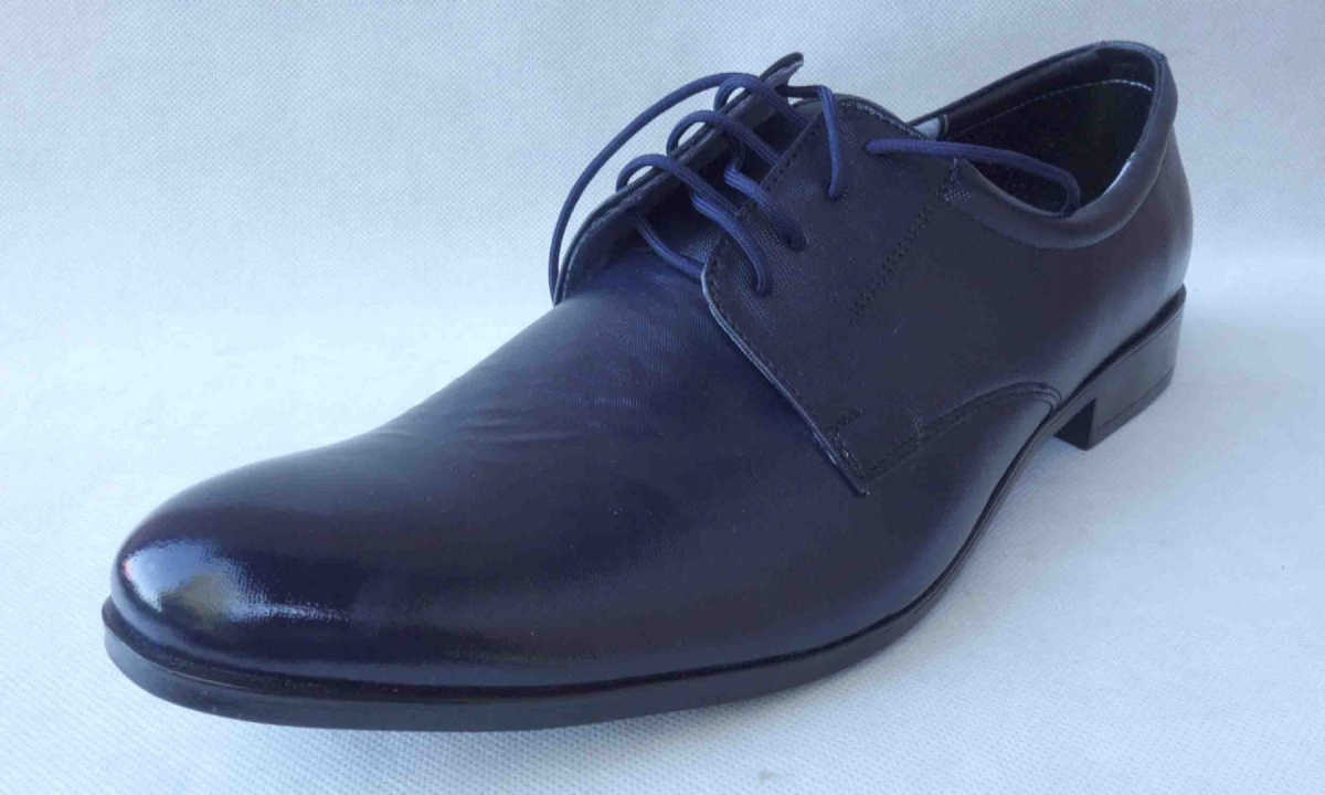 . POLSKIE skórzane PÓŁBUTY MĘSKIE GRANAT44