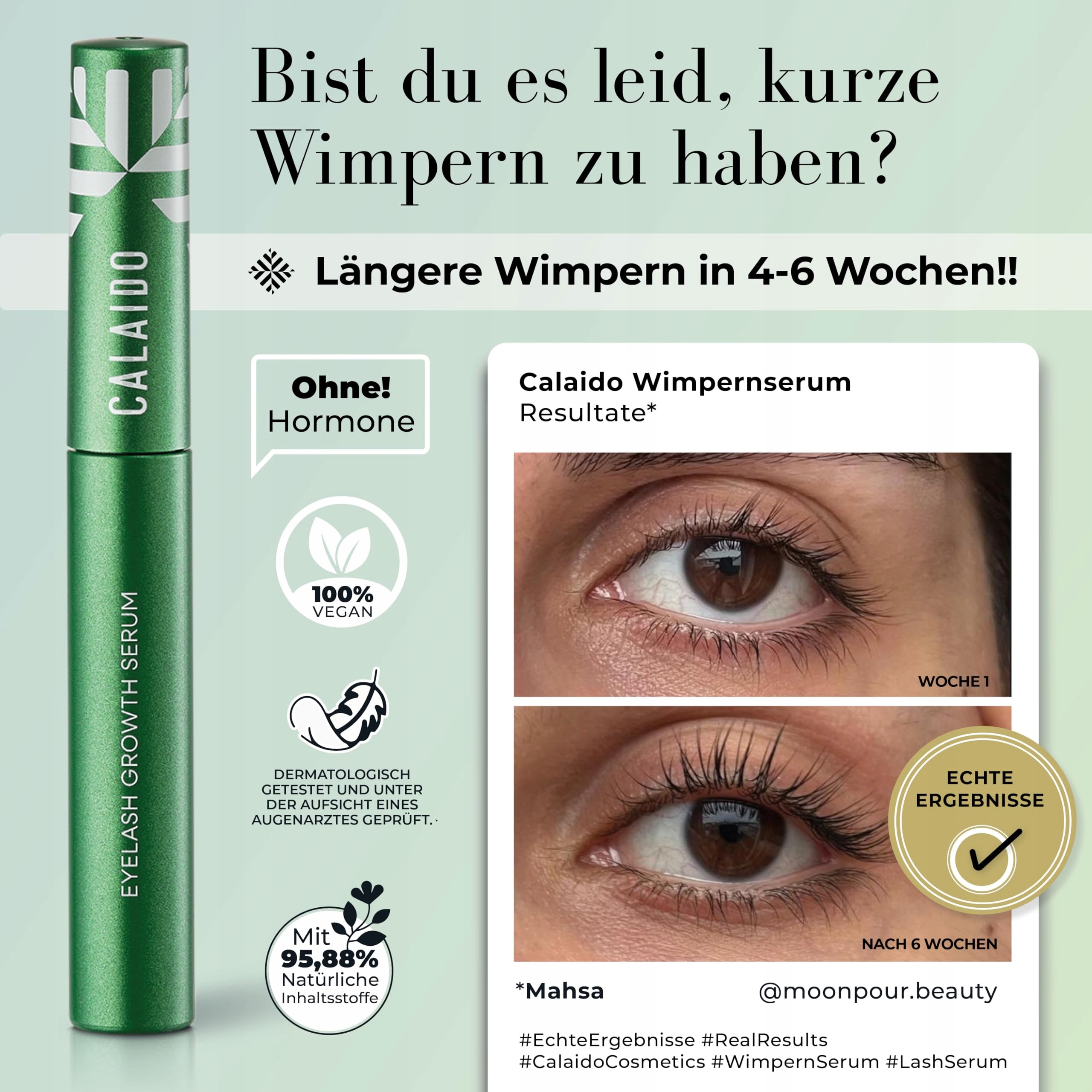 VEGAN WEGANICZNE SERUM DO RZĘS BEZ HORMONÓW NA WZROST RZĘS W 4-8 TYGODNI — miniatura 2