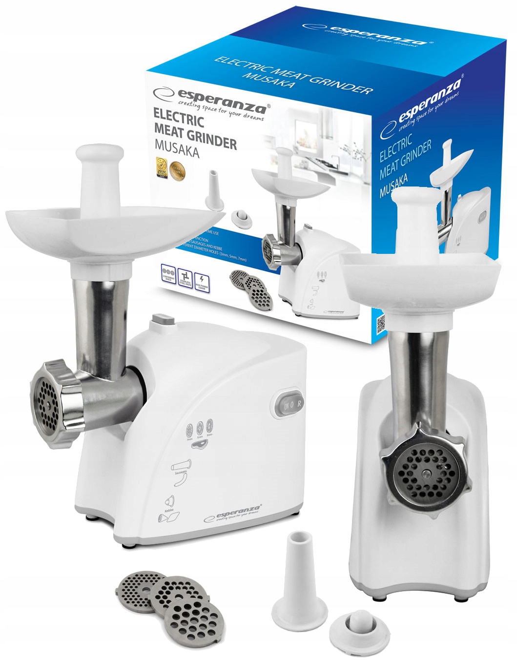 ESPERANZA MASZYNKA DO MIELENIA MIĘSA WARZYW 2200W - MIĘSO, KIEŁBASA, KEBBE