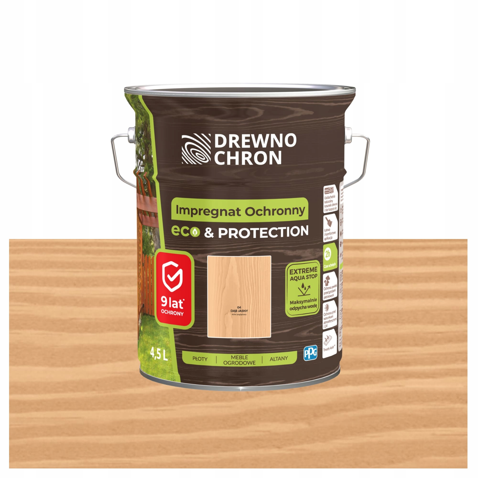 Drewnochron Impregnat do drewna Eco&Protection dąb jasny 4,5l
