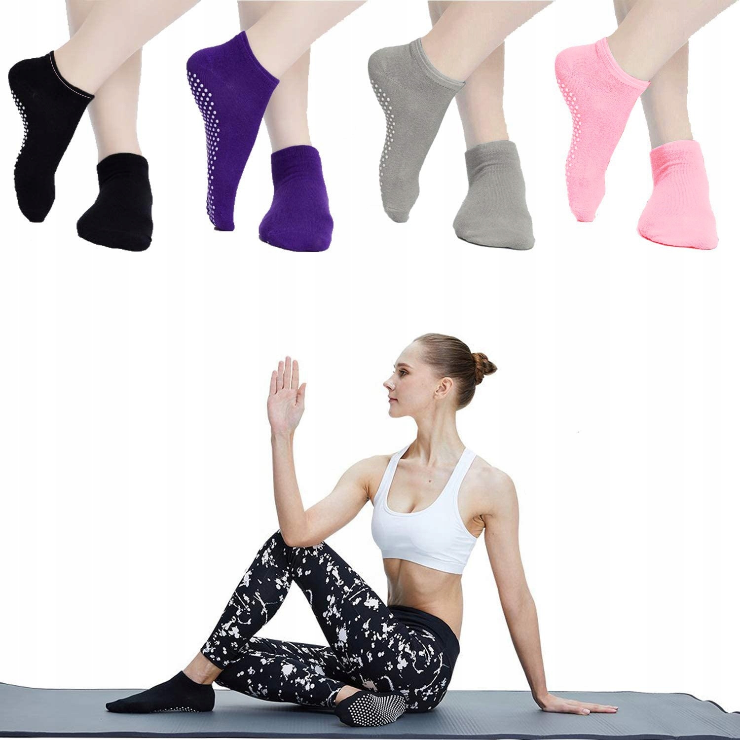 Pilates Ballet Barre Yoga Socks - 4 Pack Non Skid - Sklep, Opinie