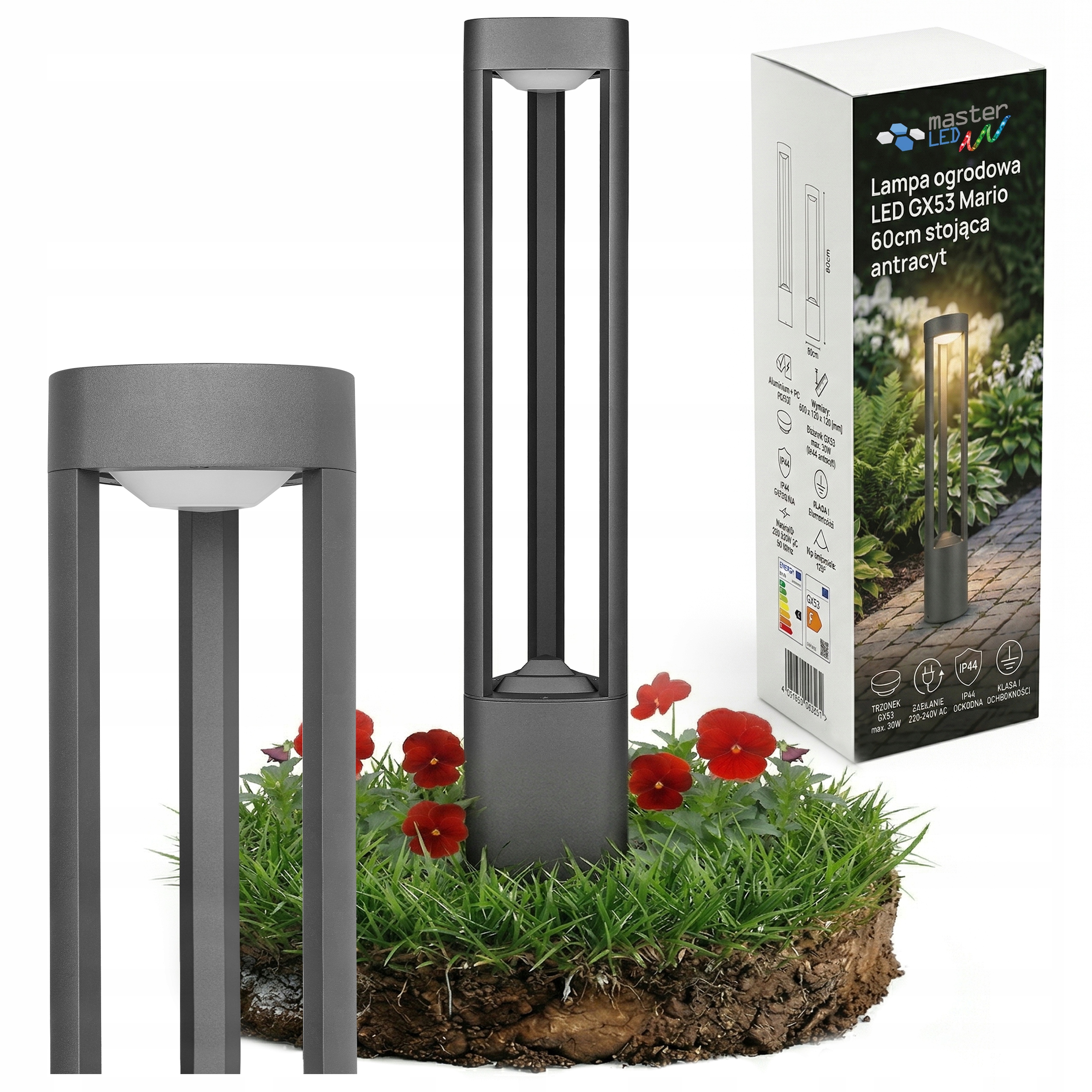 Zahradní Led lampa 60 cm, venkovní stojanový sloupek GX53 Led