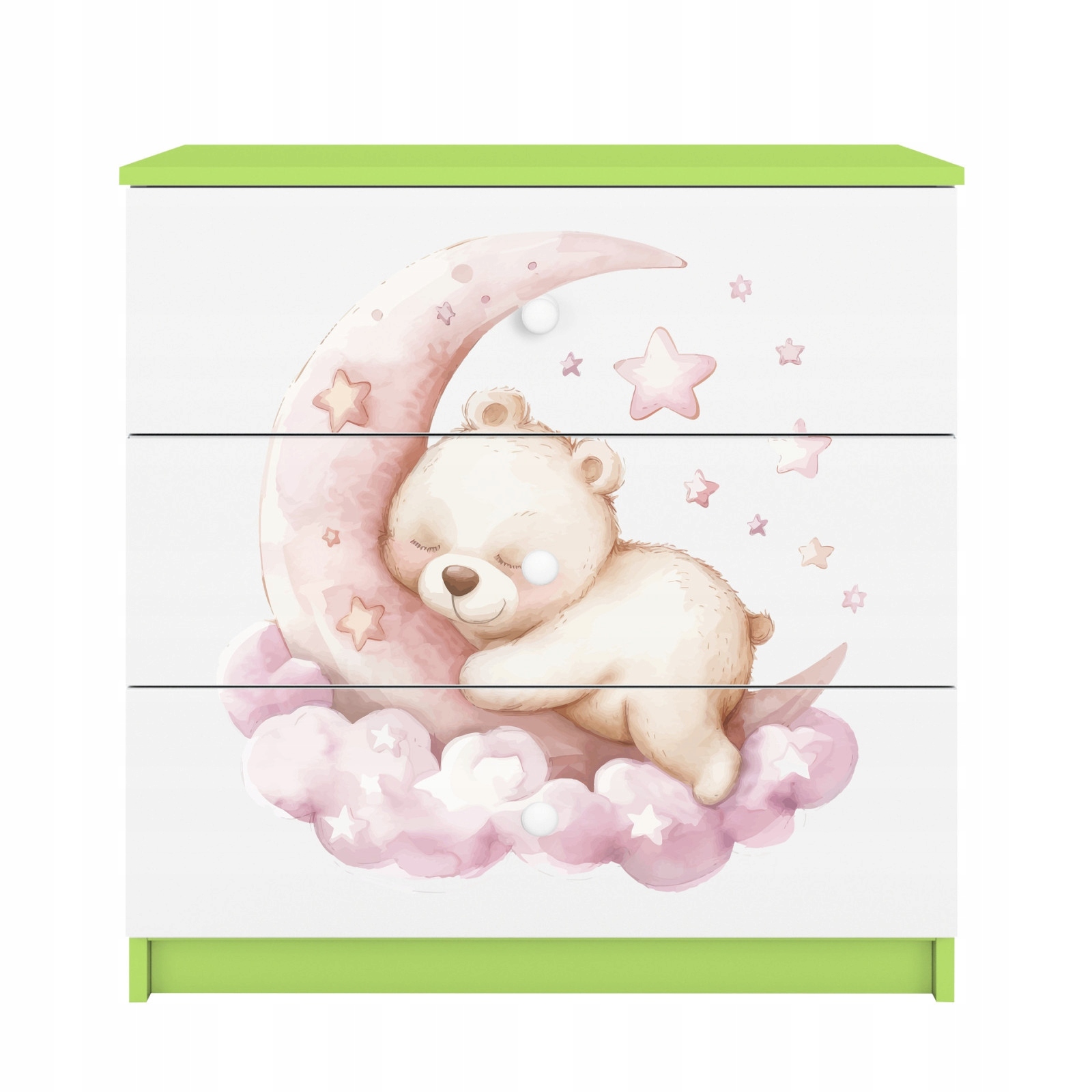 Komoda Babydreams zelená grafika Sen 80 cm