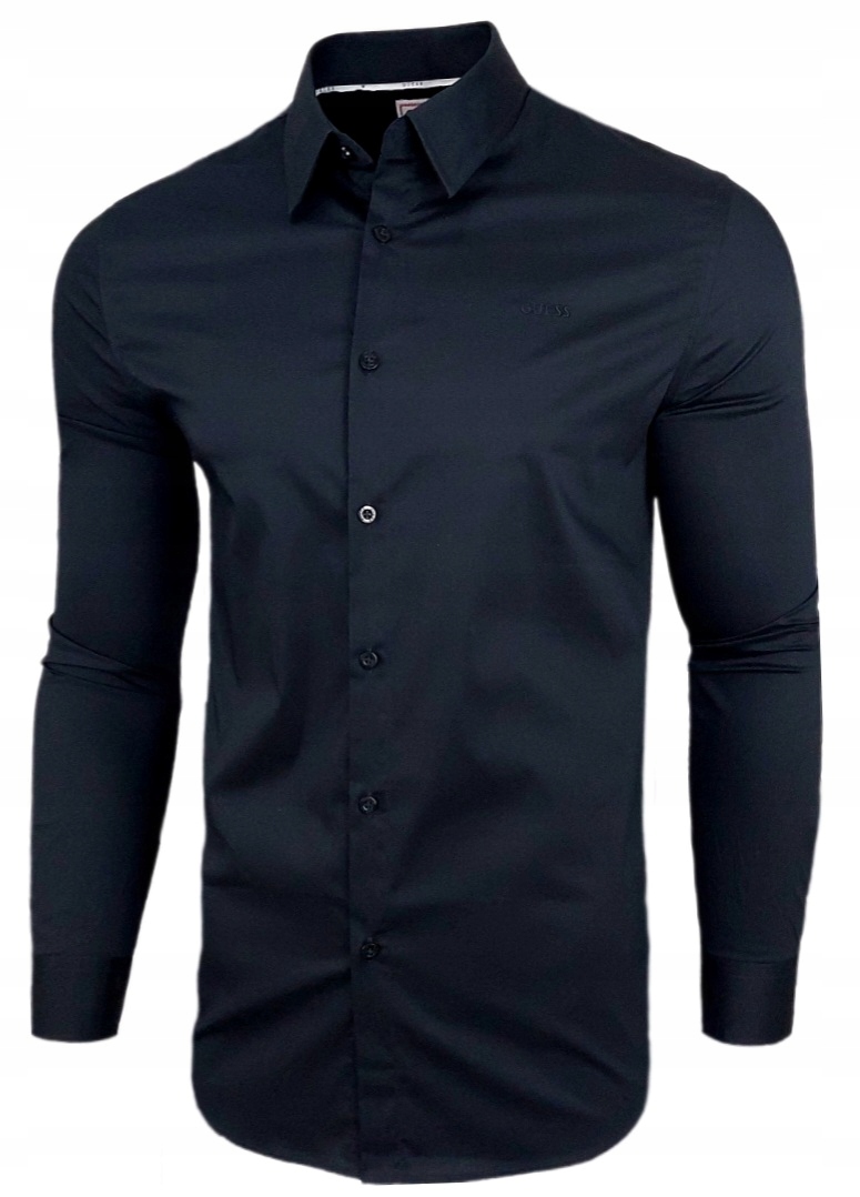 Guess Koszula męska Czarna Slim Fit Klasyczna Bawełna r. XL