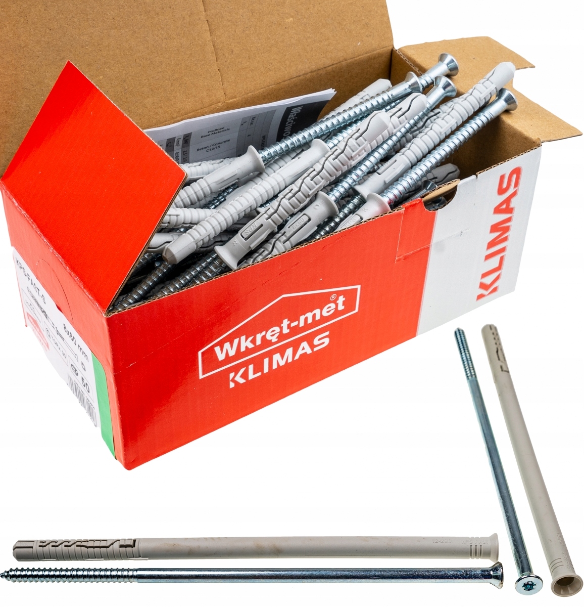 

Kołki ramowe rozporowe 12x260 Stożek Tx torx 25szt