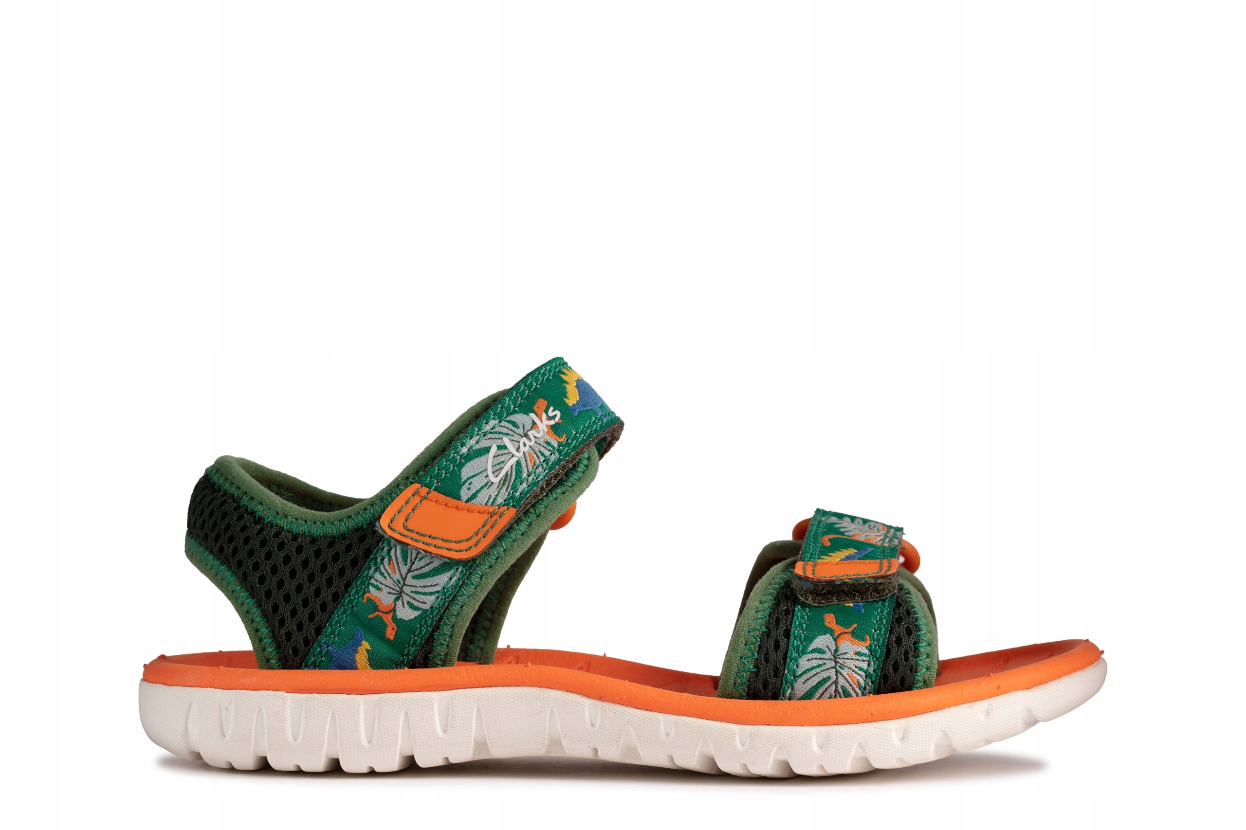 Sandały dziecięce Clarks Surfing Tide 261649467 zielone na rzepy 25.5