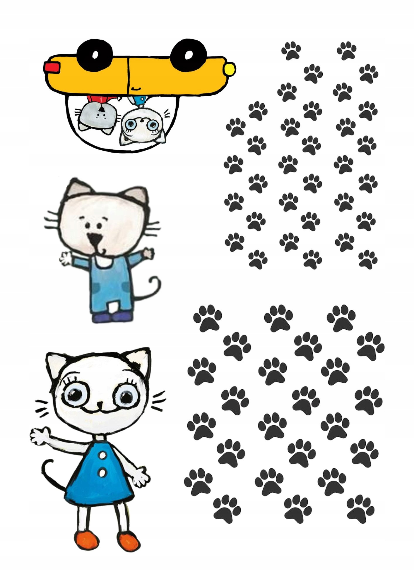 Wydruk na masie cukrowej Kicia Kocia kotki