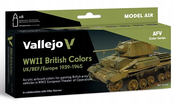 Vallejo 71614 Model Air 8 barev Wwii British Colors UK/BEF/Evropa 1939-1945