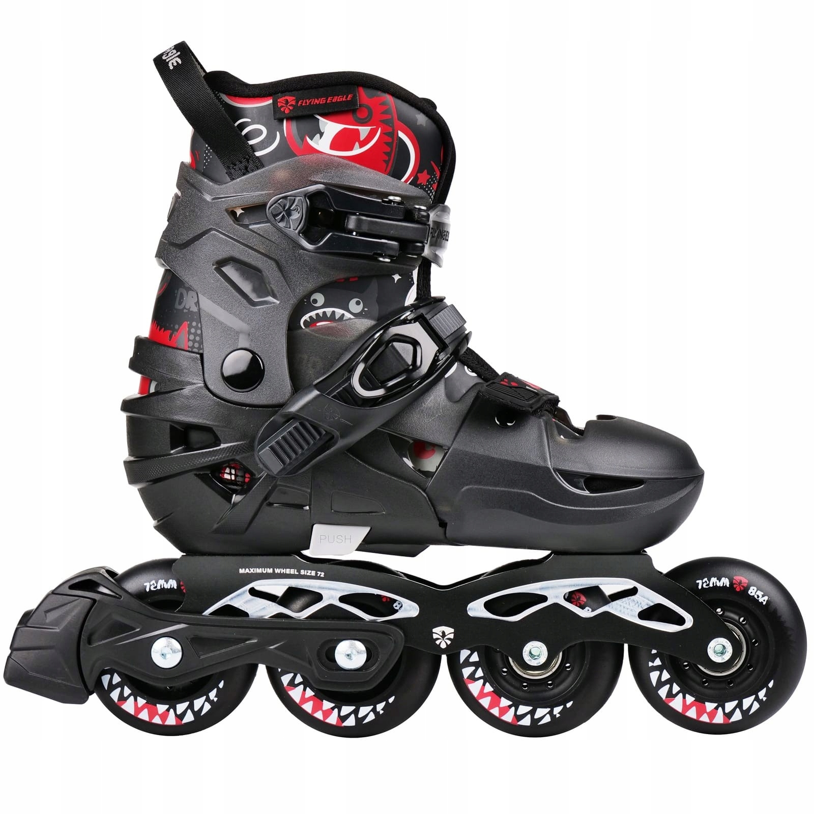 Rolki dla dzieci Rolki Regulowane Flying Eagle S6 pro czarne 38-42