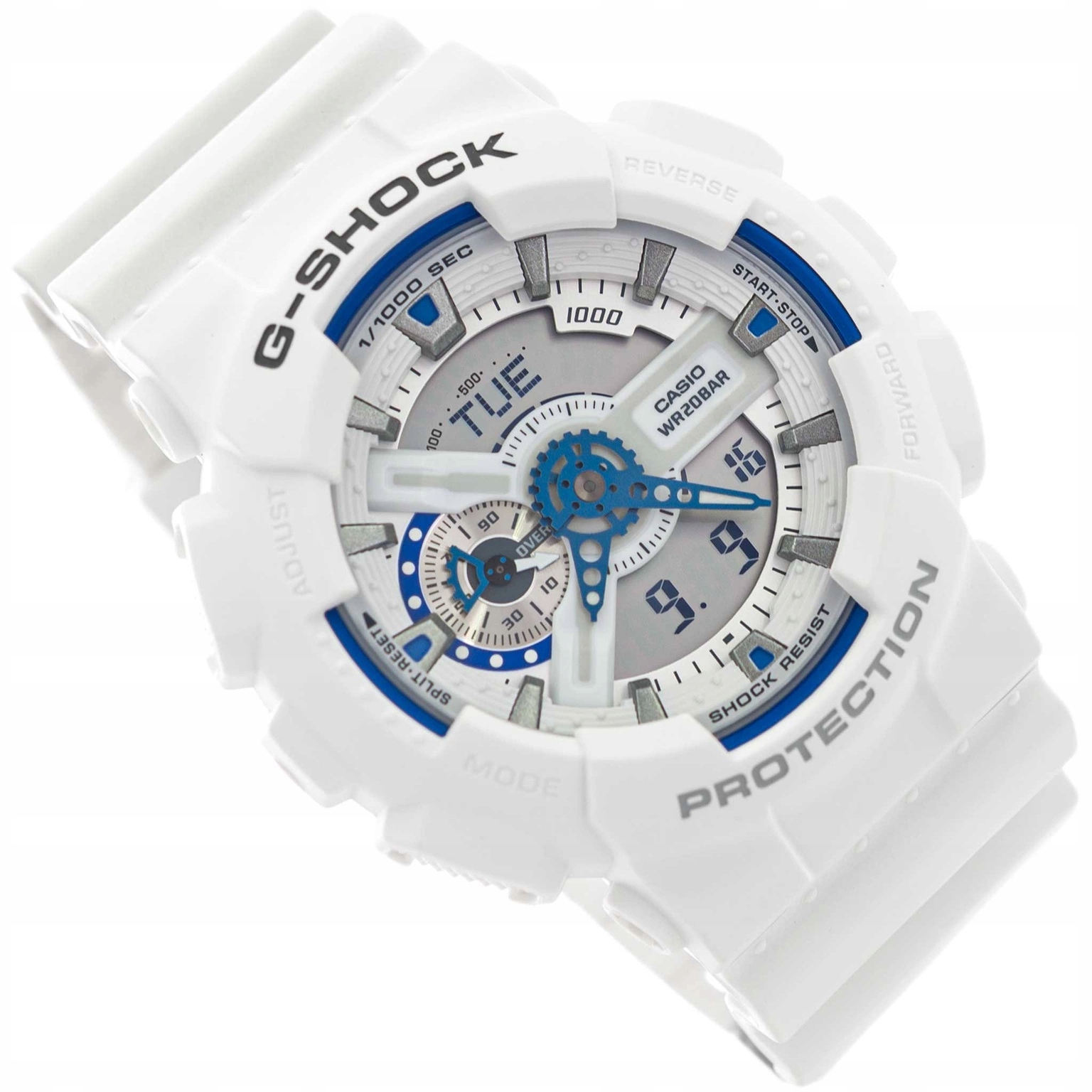 Pánské Hodinky Casio GA-110HDS-7AER Bílý G-shock Pro Plavání Alarm 200 M