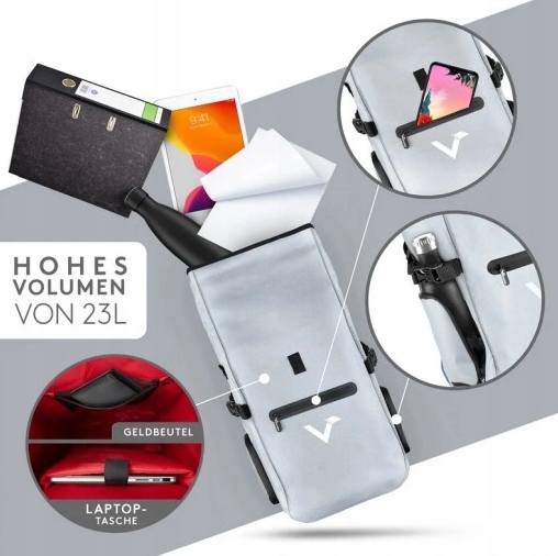 VALKENTAL VALKPRO 3w1 PLECAK TORBA ROWEROWA 23 l czerwony EAN (GTIN) 0000992981769