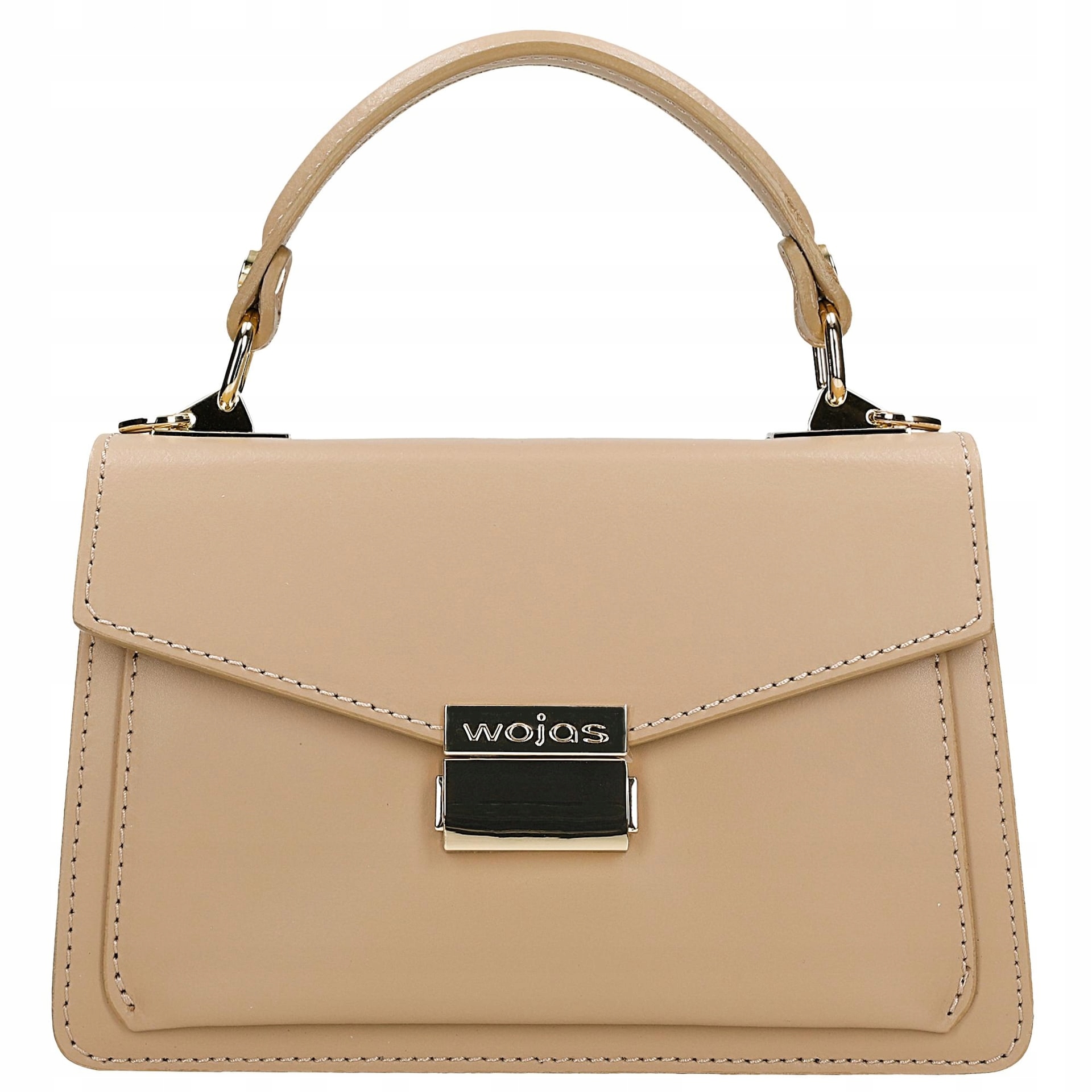 Malá béžová kožená společenská kabelka