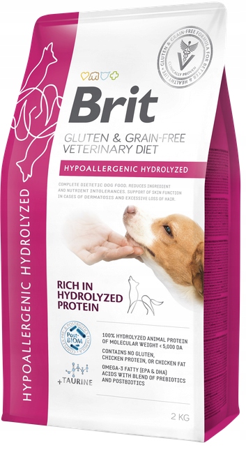 Brit Veterinary Diet Dog Gluten Grain Free Hypoallergenic Hydrolized 2kg