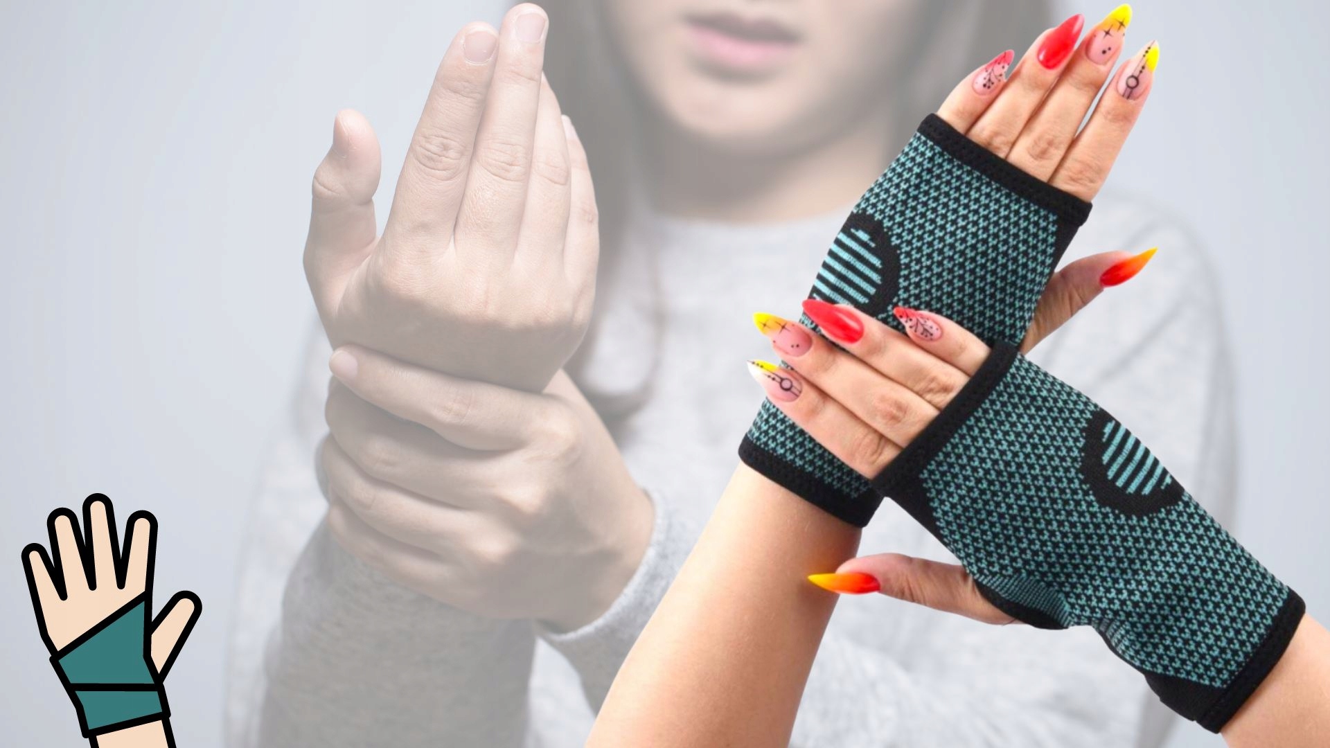 2X ELASTYCZNY KOMPRESYJ STABILIZATOR NADGARSTKA L Rodzaj ściągacz na nadgarstek