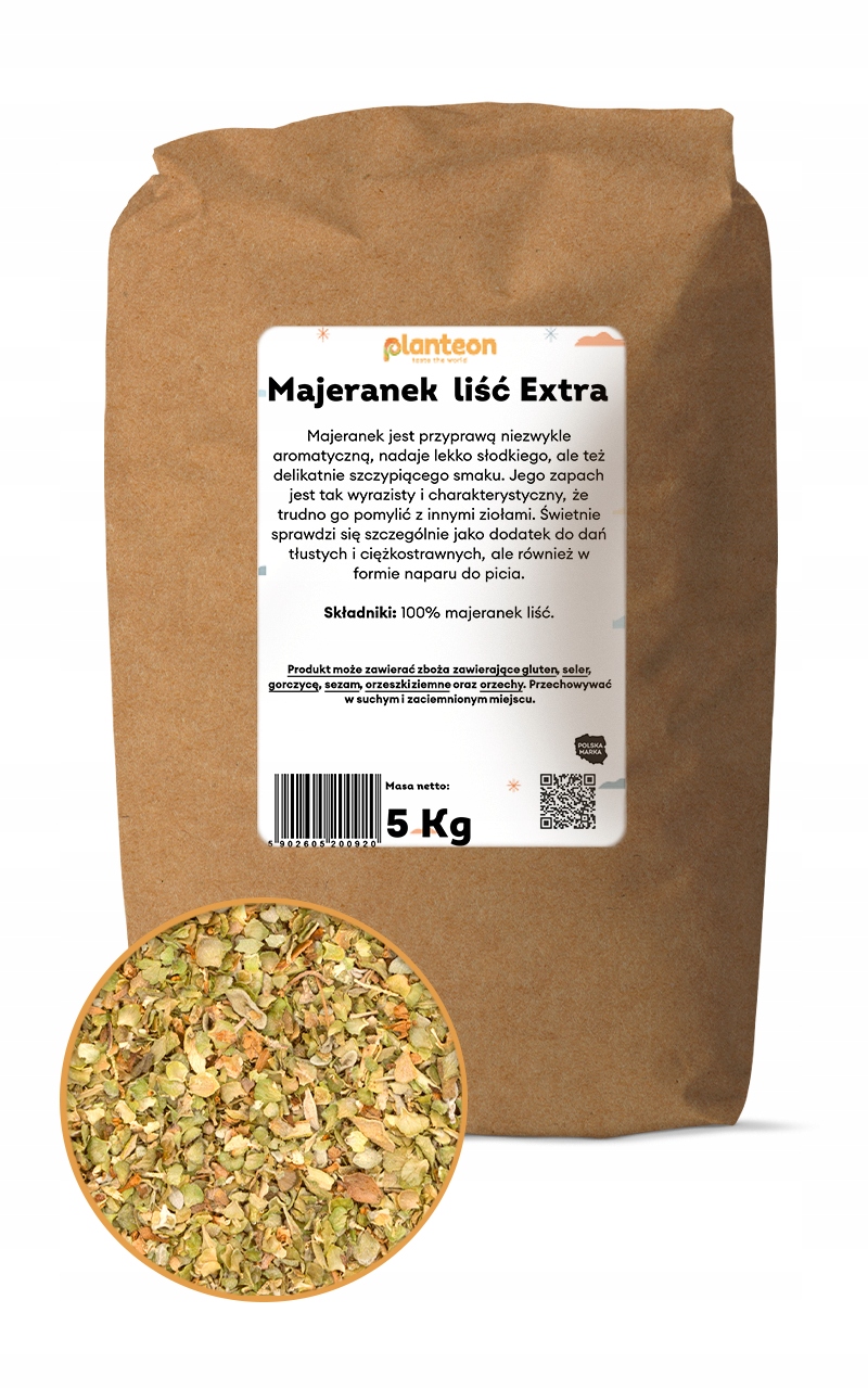 Majeranek liść Extra 5kg majeranek w liściu liście suszone bez chemii