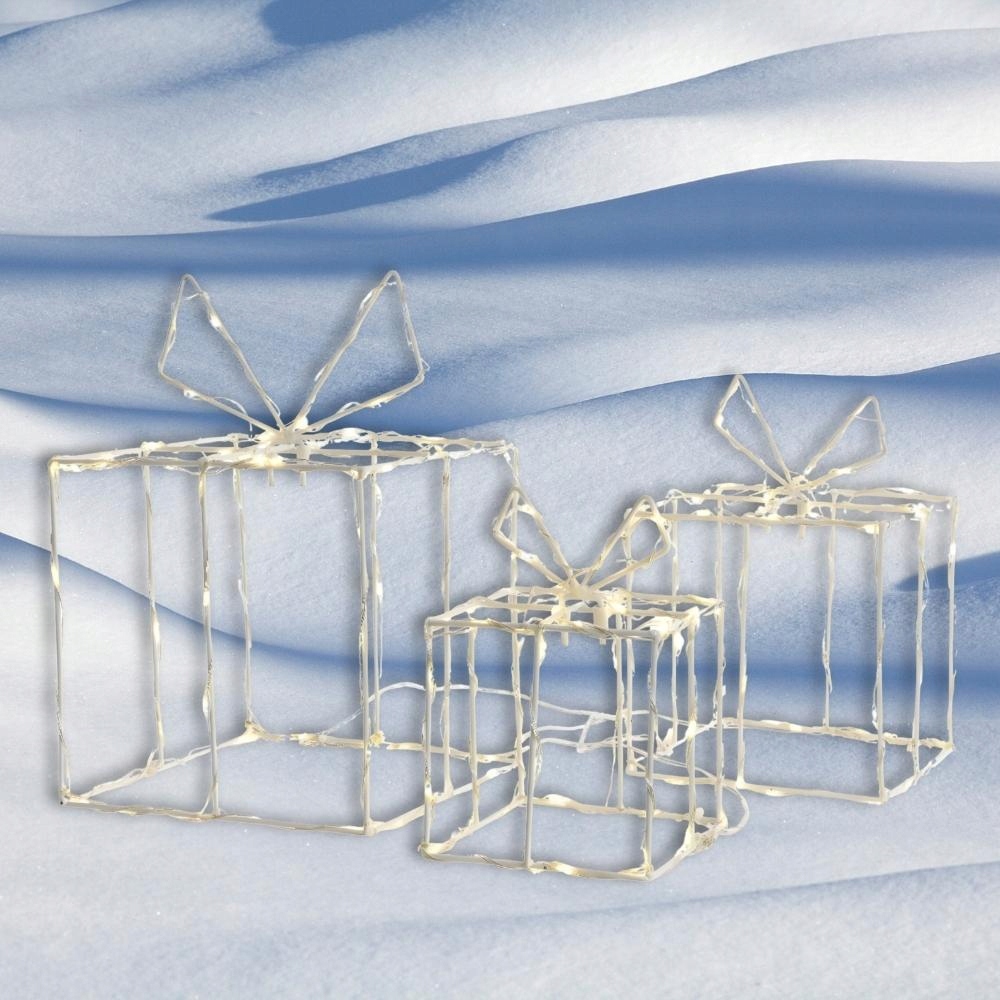 ZESTAW PREZENTOWY PREZENTY LAMPKI LED NA BOŻE NARODZENIE ŚWIĘTA BIAŁE EKO Szerokość produktu 17 cm