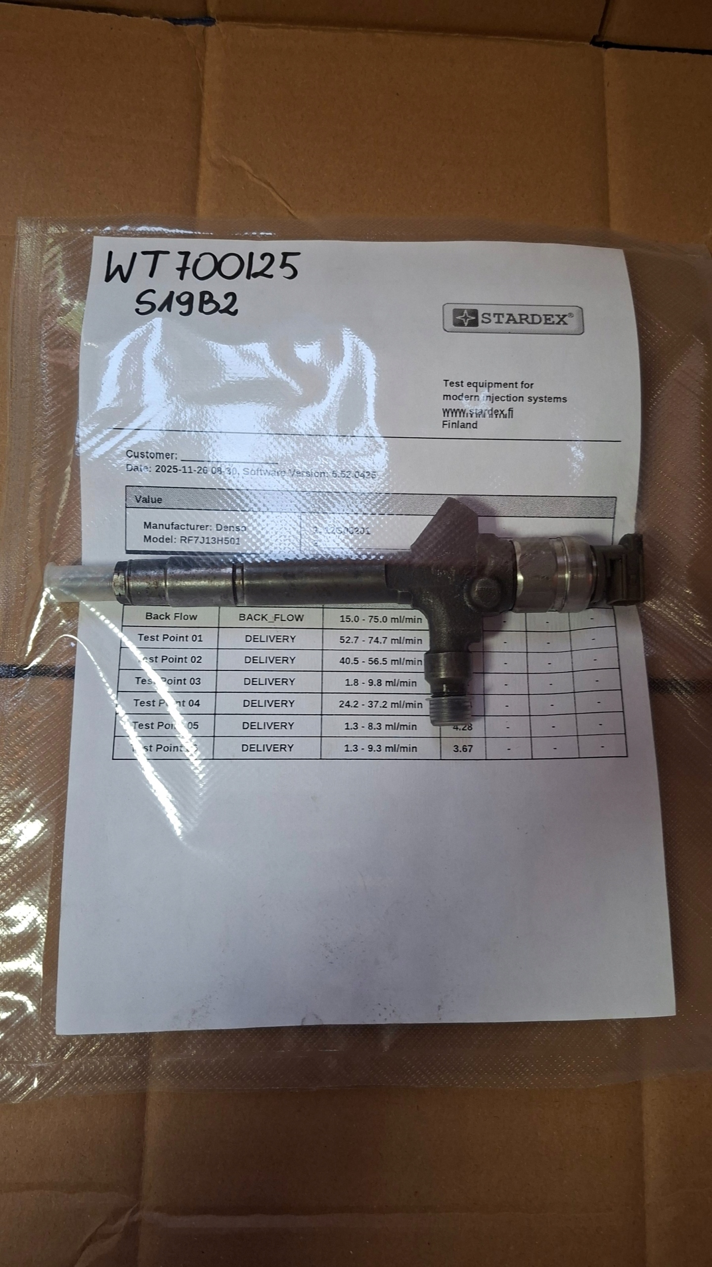 injector MAZDA 2.0CITD DENSO RF7J13H501 WYDRUK