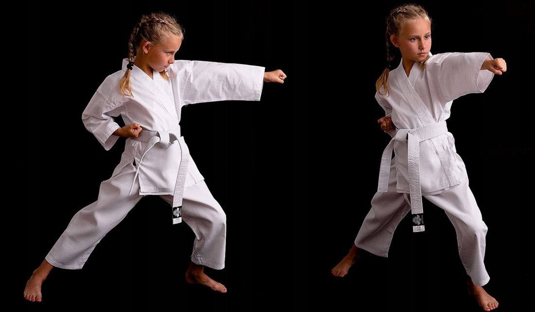 KIMONO DO KARATE KARATEGA DLA DZIECI MOCNE WYGODNE 10oz PAS GRATIS 130cm Marka DBX BUSHIDO