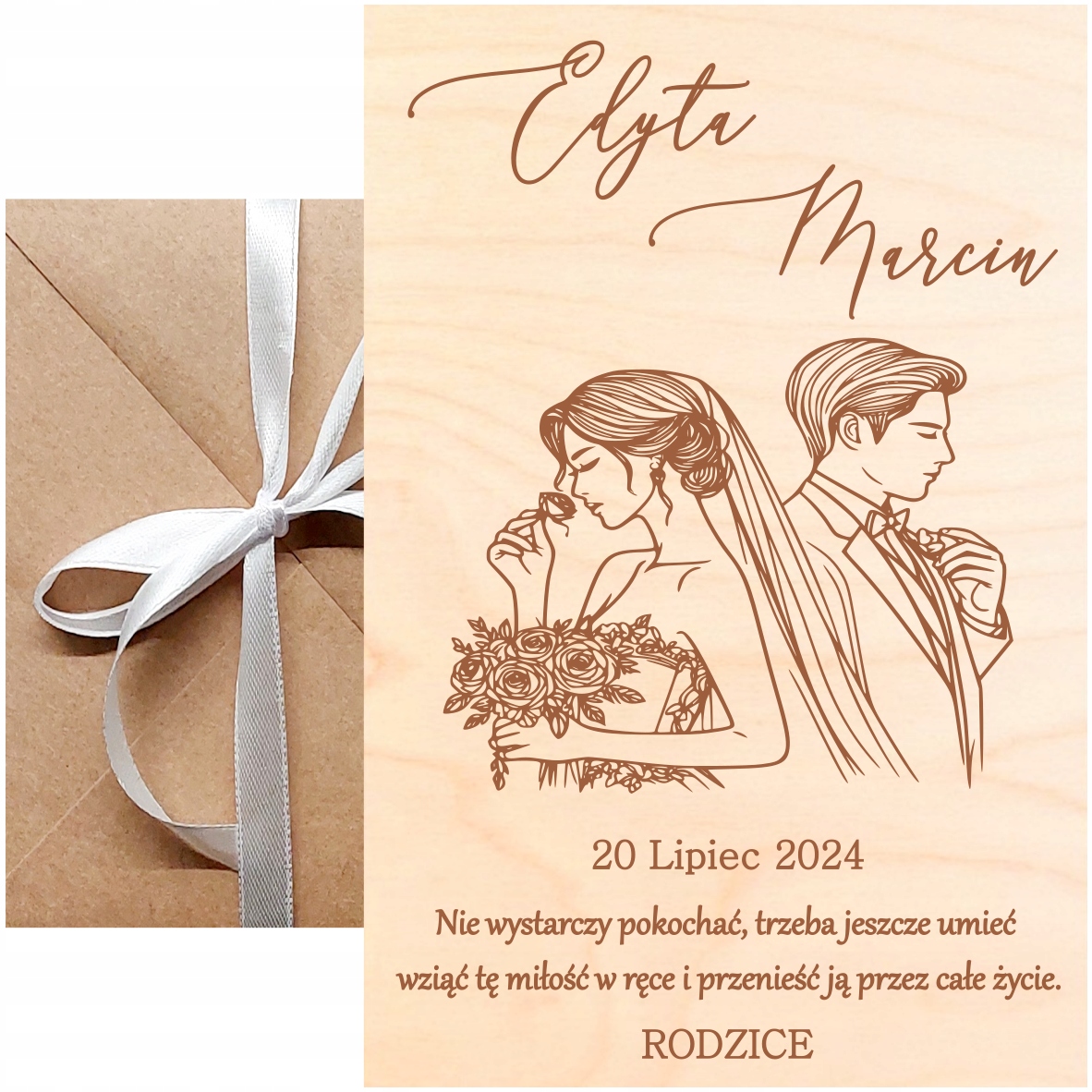 Dřevěná Svatební Kartička Suvenýrová Cedulka Dárek Na Svatba Svatební Hostina Gravírování