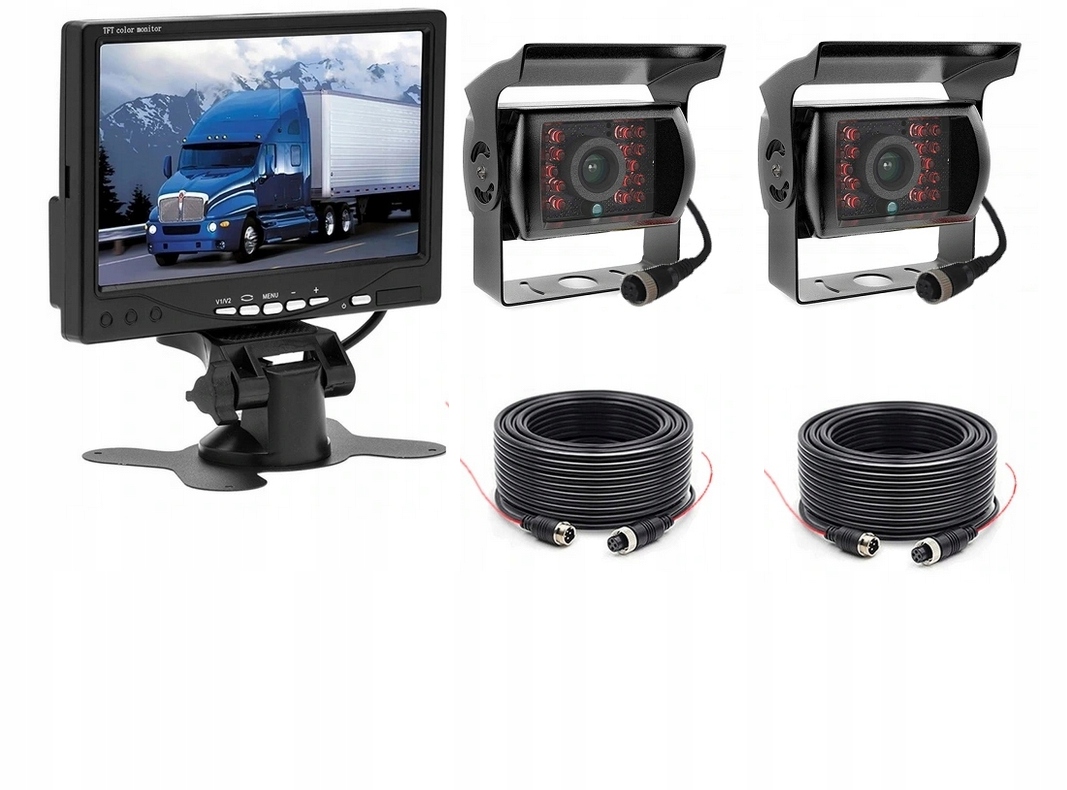 

Monitor 7" Zestaw Cofania 2x Kamera Tir Bus