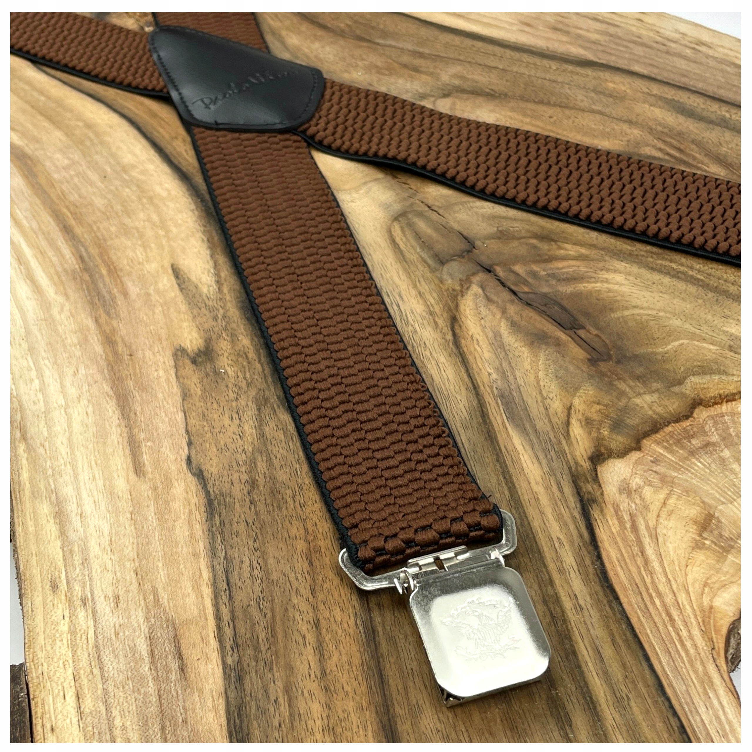 Szelki do spodni podwójne X Mocne Brązowe z Czarną obwódką 4 cm Kod producenta SZ/6/X/BRĄZ/CZARNY