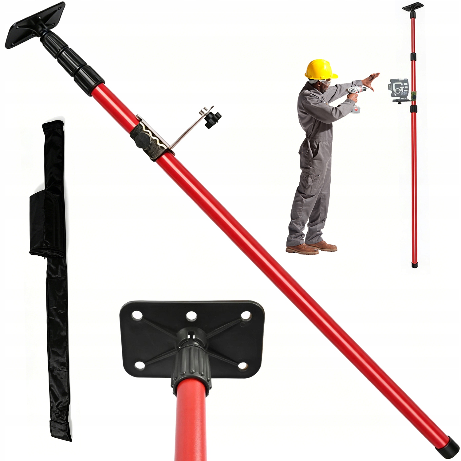 Teleskopická Podpěrná Tyč Pro Laser Vodováhy 115 300 CM, Sada