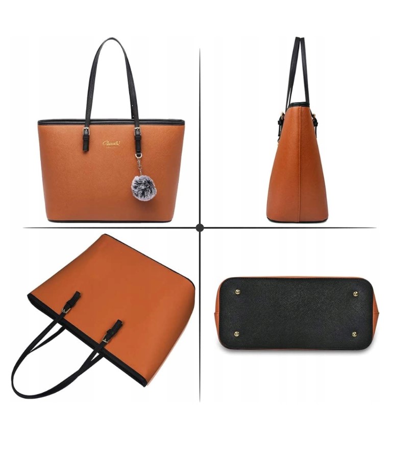 TOREBKA KUFEREK SKÓRA EKOLOGICZNA BESTOU BRĄZOWY Kolekcja MIEJSKA