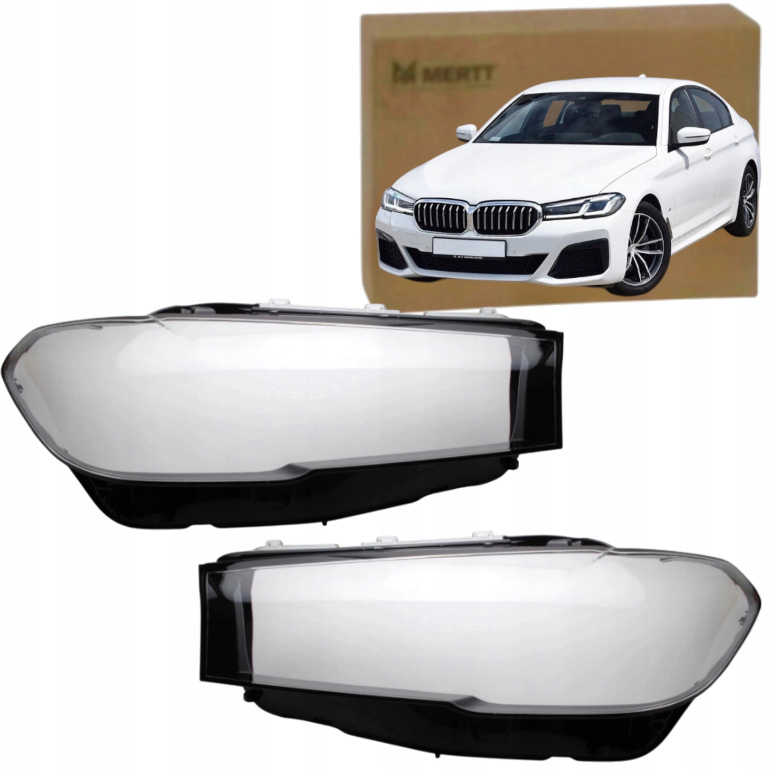 Sada x2 Klosz Levá Pravá sklo světlometu lampa Bmw 5 G30 G31 2020+ Lift LCI