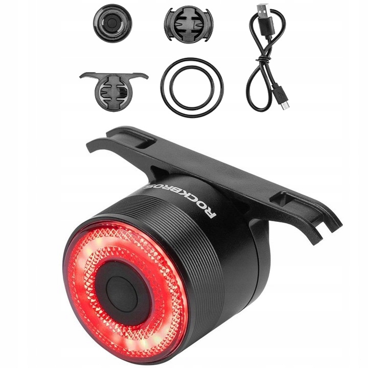 Lampka Rowerowa RockBros na Tył | Inteligentny System Hamowania , STOP