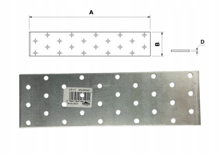 WKRĘT-MET PŁYTKA PERFOROWANA 60X200X2 MM