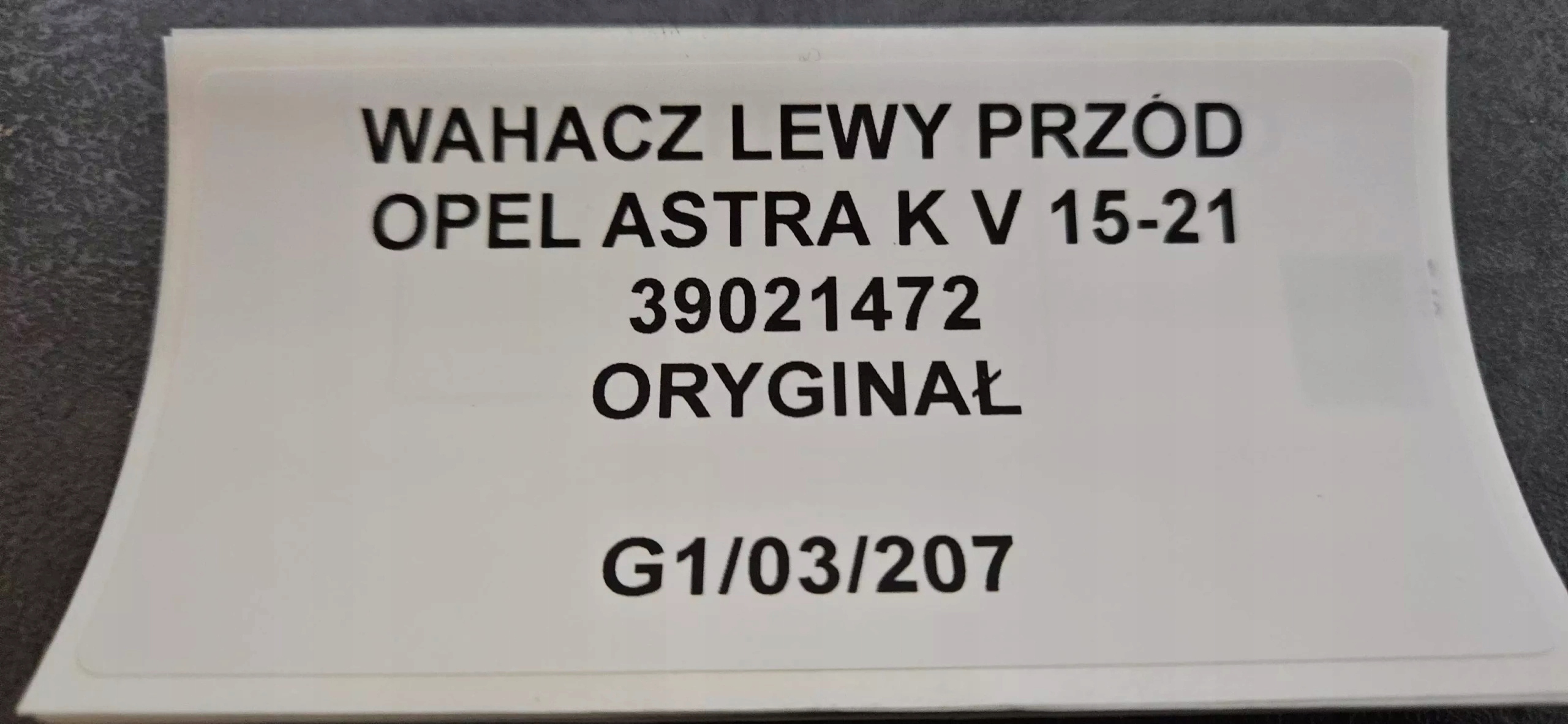 arm left front OPEL ASTRA K V 2015-21 39021472