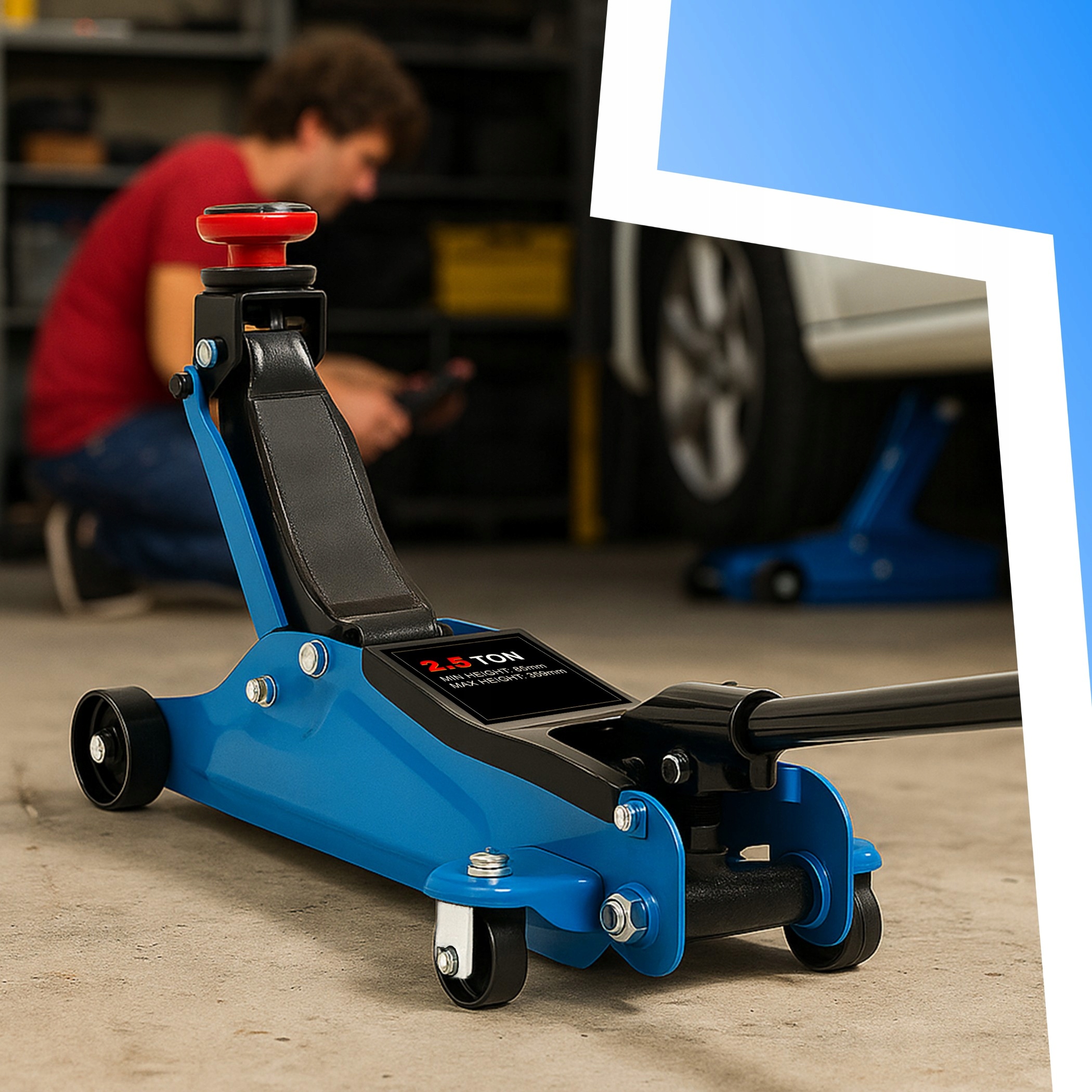 AUTÓ EMELŐ HIDRAULIKUS EMELŐ BÉKA TARTOMÁNY 85-360MM 2,5T Termék tömege egységcsomagolással együtt 10.1 kg