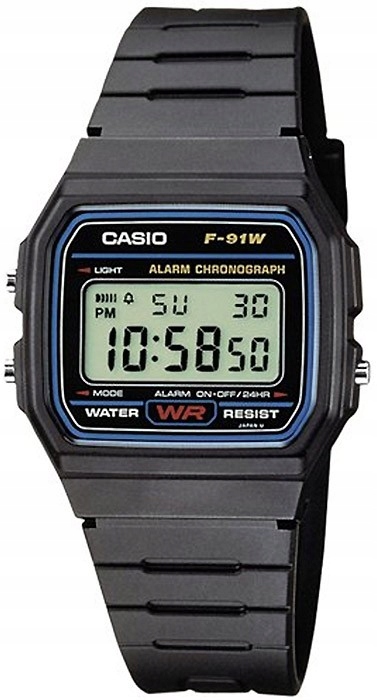 ZEGAREK CASIO F-91W-1YER ORYGINAŁ VINTAGE RETRO DIGITAL LED + BOX Marka Casio