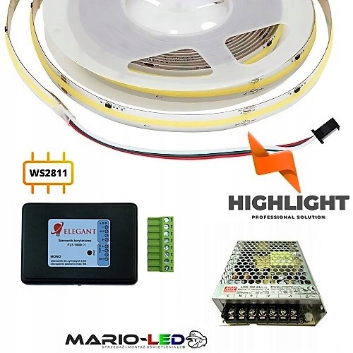 Sada chodbových Led pásikov Mono Cob 3000K 24V 5m