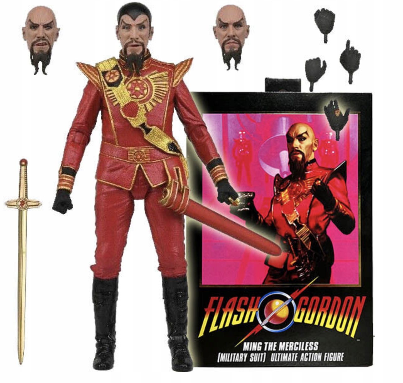 Neca Flash Gordon Ultimate Ming (Red Military Outfit) pohyblivá figurka 19 Cm