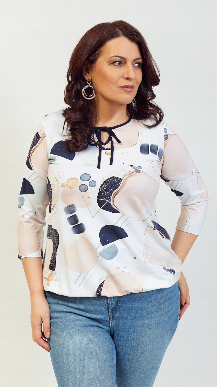 

Stylowa Bluzka Casual (plus Size) Szyta Na Miarę
