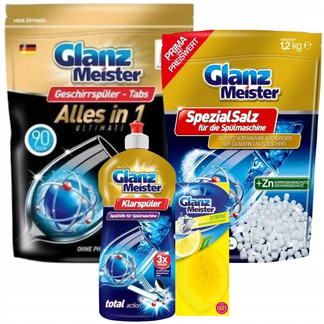 Glanzmeister Alles In 1 Zestaw Do Zmywarki Tabletki Sól Nabłyszczacz Zapach
