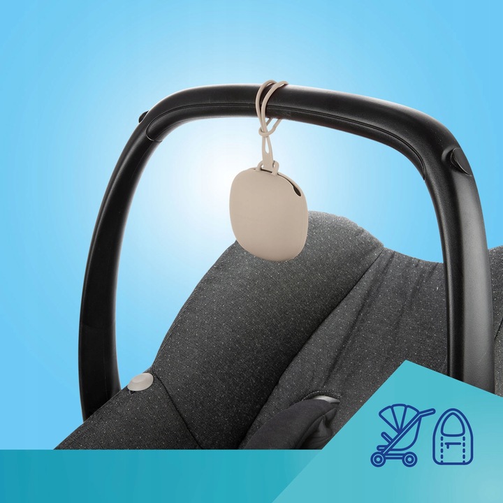 CANPOL Silikonowe etui pojemnik na smoczki szary Materiał silikon