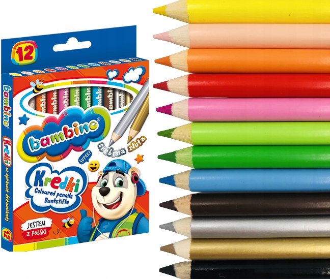 

Kredki w oprawie drewnianej Bambino