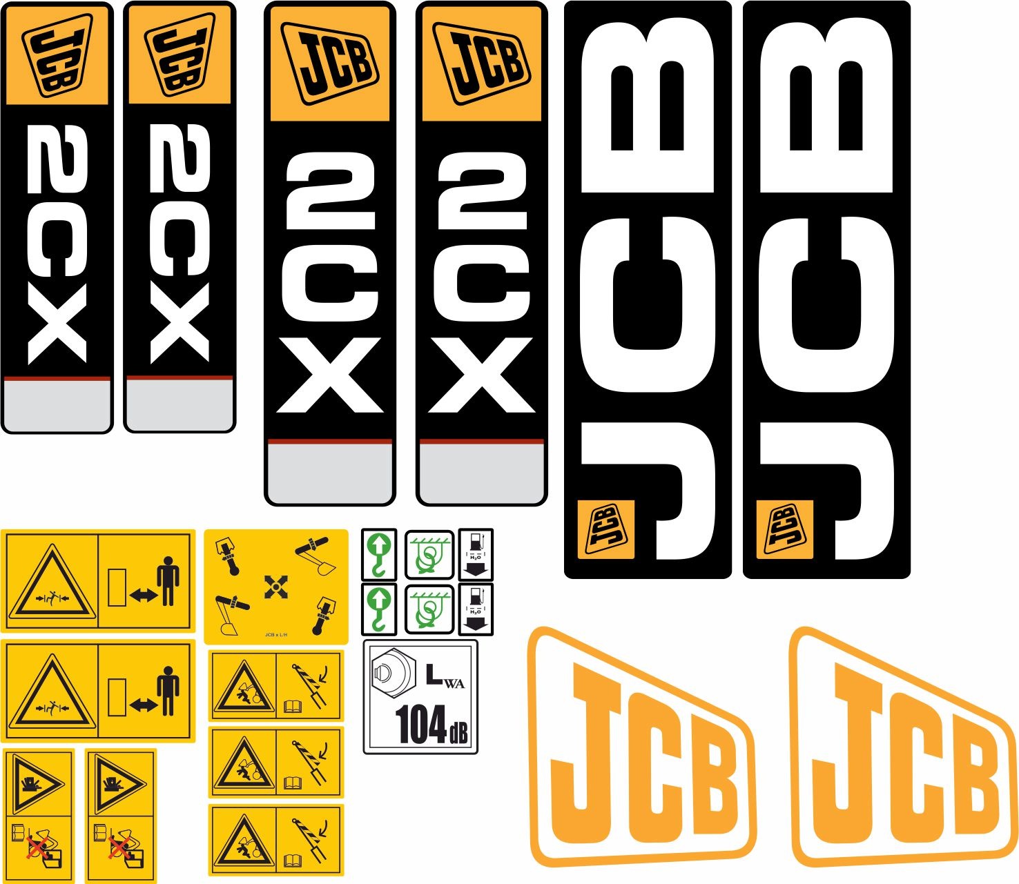 Samolepky Jcb 2CX Laminované Rypadlo Nakladač #1