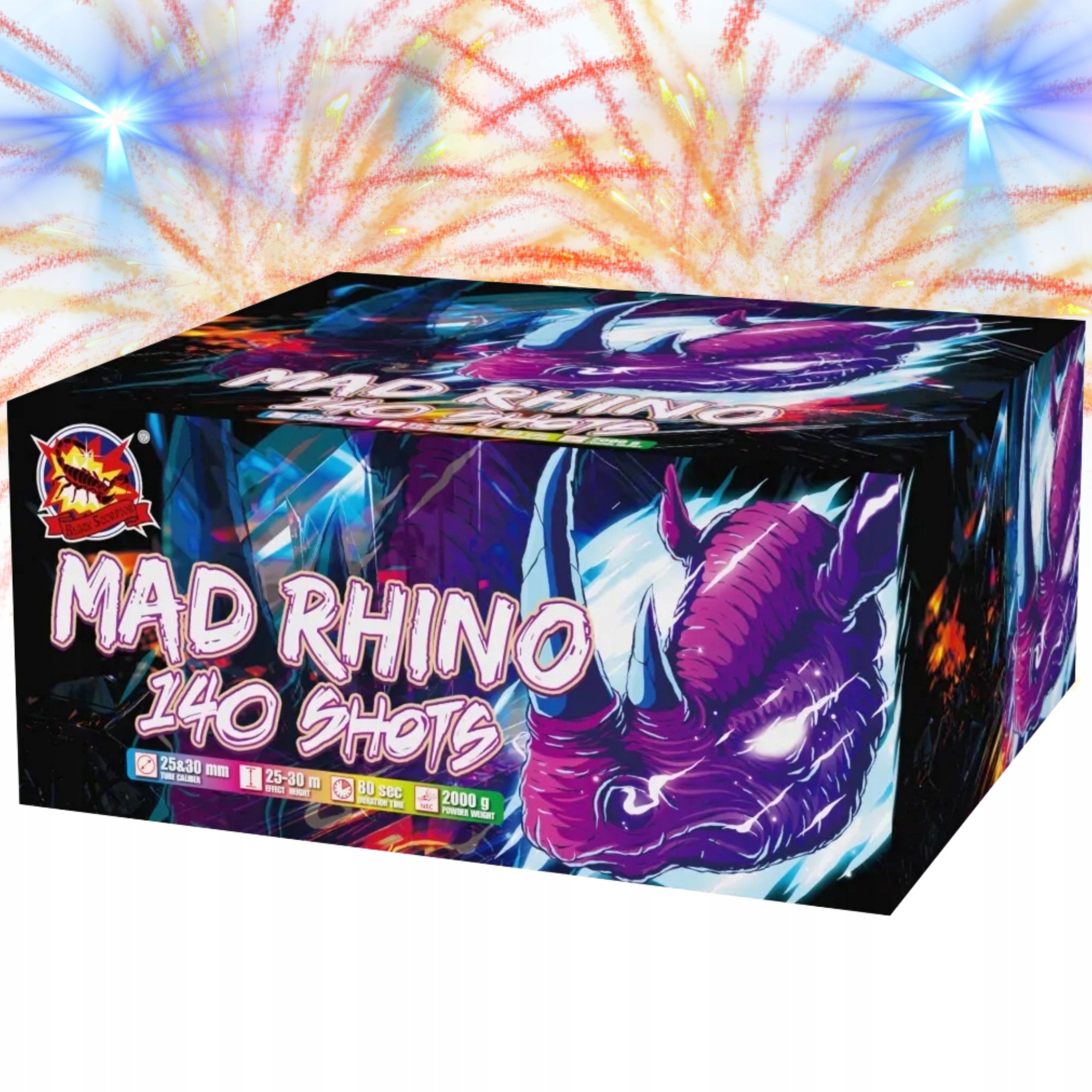 Wyrzutnia Fajerwerków SrPyro Mad Rhino CLE4584 140 Strzałów