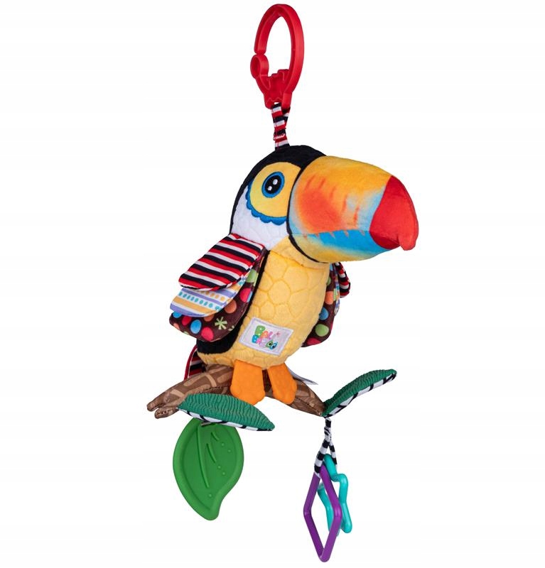 BaliBaZoo IWO TUKAN KONTRASTOWA Sensoryczna Zawieszka Gryzak GRZECHOTKA 0m+ Stan opakowania oryginalne