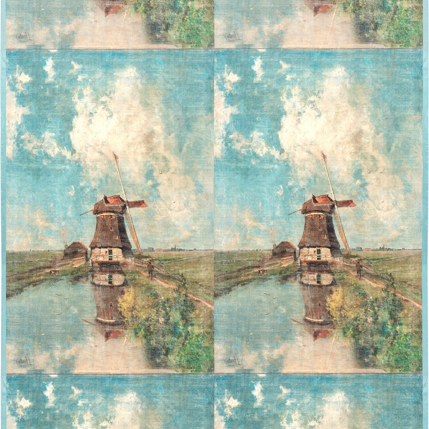 velur větrný mlýn u kanálu na polderu- digital zpráva 112 cm